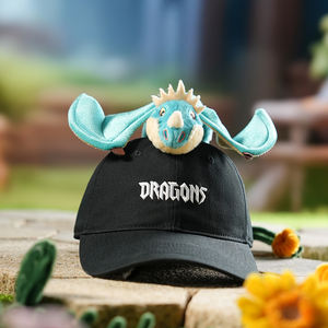 Peluche de <span class=keywords><strong>dragon</strong></span> de <span class=keywords><strong>dessin</strong></span> <span class=keywords><strong>animé</strong></span> mignonne avec casquette de baseball, jouet en peluche super doux, cadeau de compagnie de voyage pour enfants - Product Image 4