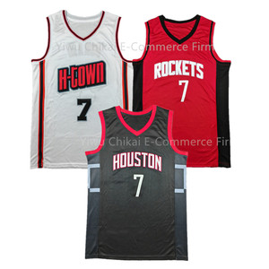 Venta al por Mayor de Camisetas de Alta Calidad para Hombre, Talla <span class=keywords><strong>7</strong></span> # Camiseta de Baloncesto de Houston con Bordado de <span class=keywords><strong>Kevin</strong></span> <span class=keywords><strong>Durant</strong></span>, Diseño Transpirable de Secado Rápido - Product Image 1