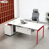 Escritorio de Oficina Moderno en Forma de L JIUSHUN para Gerente, Director Ejecutivo, Mesa de Trabajo para Computadora