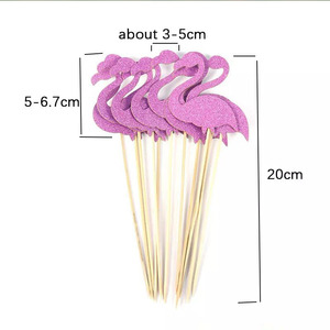 12pcs Jungle Tropical Party Cake Topper Hawaii Fruit Pineapple Flamingo Turtle Leaf Cake Flag <strong>Summer</strong> Party Baking <strong>Decoration</strong> - Product Image 6