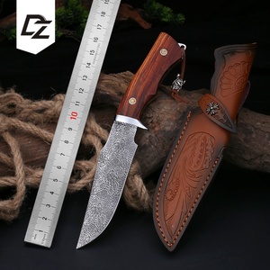 มีดโบวี่ดามัสกัสปรับแต่งได้ มีดเอาตัวรอดทางยุทธวิธี ใบมีดสแตนเลส ด้ามไม้ สำหรับ EDC DIY ตั้งแคมป์ ใช้ในอุตสาหกรรม ล่าสัตว์ - Product Image 2