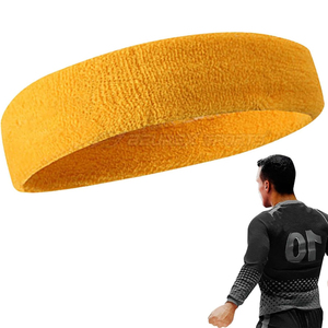 High Quality Custom Logo <b>Headband</b> Soft Cotton Stretch Fabric <b>Sports</b> <b>Headband</b> for Fitness Workout Training Daily Wear Sweatband - Product Image 3