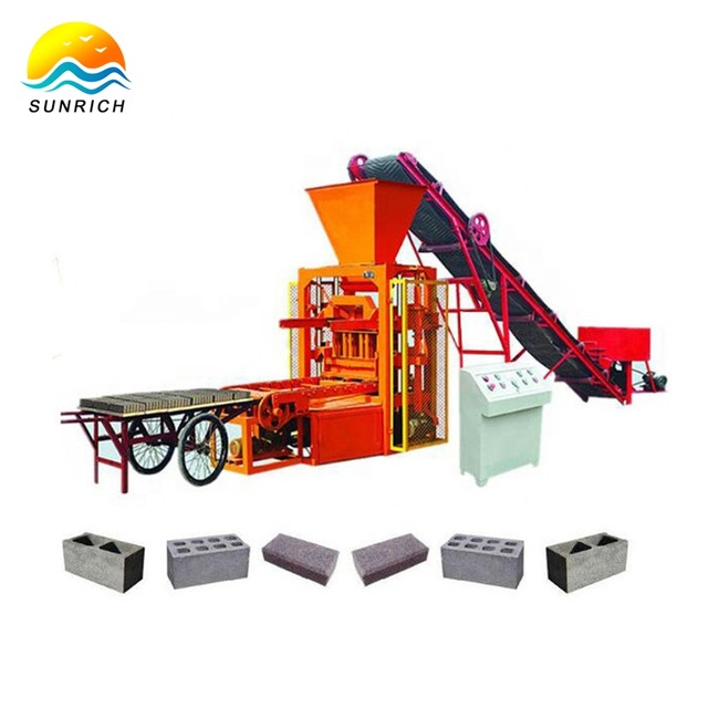 QTJ4-26 Concrete Interlocking Brick Machine Cement Hollow Block Making Machine in Ghana