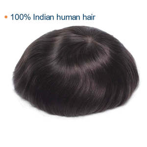HS7-Indisch Remy Haar Onzichtbare Natuurlijke Haarlijn Ademend Zwitsers Kant Heren Toupet 110% Destiny Haarwerk - Product Image 5