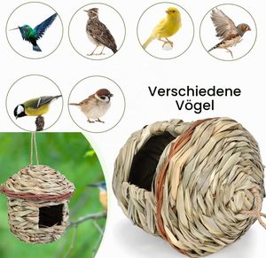 2 Pièces Nids d'Oiseaux Suspendus en Herbe Tressée à la Main |   Pour les canaris, les tourtereaux, les colibris, les rouge-gorge, les colombes et les oiseaux de compagnie - Product Image 4