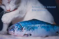 Diskon besar menarik interaktif Gratis USB Charge Catnip mainan hewan bergerak ikan kucing mainan