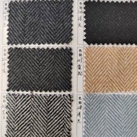 Tissu en laine 30% (600g/m) pour manteaux, tissu flange, motif chevrons diamant, pour costumes homme et femme