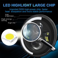 Phares LED de voiture 7 pouces 4 LED, phares de moto tout-terrain, feux de jour Angel Eyes pour Jeep Wrangler
