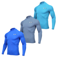 T-shirt à manches longues en tricot pour homme, antibactérien, à compression, garantie de qualité, fonctionnel, en tissu respirant