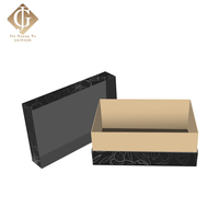 Luxuriöse Geschenkbox mit Magnetverschluss aus schwarzem und pinkfarbenem Karton mit individuellem Logo für Parfüm, Schuhe und Kleidung
