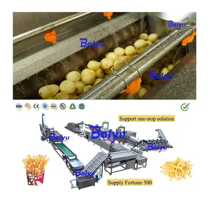 Baiyu Continuous Conveyor Samosa French Fries & Potato Chips Production Line for Fruit & Vegetable Processing