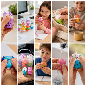 Colección de Juguetes Sensoriales de Espuma de Subida Lenta con Forma de Vaso de Snack de Dibujos Animados Coloridos, para Alivio de la Ansiedad y Rellenos para Bolsas de Regalo y Fiestas - Product Image 2