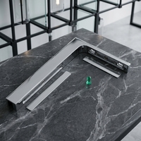Support d'angle mural sans perçage pour verre, connecteur mur-verre pour paroi de douche