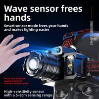 Lampe frontale portable LED ABS rechargeable 10W haute puissance, très vendue, pour camping et pêche en extérieur avec zoom rotatif