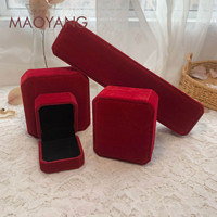 Boîte d'emballage pour bijoux en tissu velours MaoYang, motif carré uni, pour colliers, bracelets, emballage cadeau