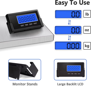Balance numérique pour colis postaux 200 kg/10 g, balance d'expédition multifonctionnelle avec plateaux en acier inoxydable pour la maison, fonction <span class=keywords><strong>tare</strong></span> précise - Product Image 5