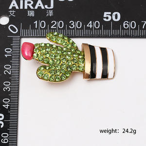 Pendientes de aleación con diamantes para mujer, diseño 2019, forma de cactus natural, estilo fresco y elegante. - Product Image 5