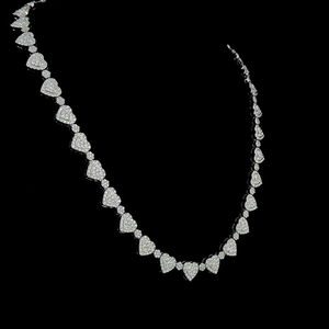 Collier tennis cœur en or blanc 18 carats massif personnalisé avec diamants naturels, bijoux fins en diamants précieux, approvisionnement en gros direct usine - Product Image 2