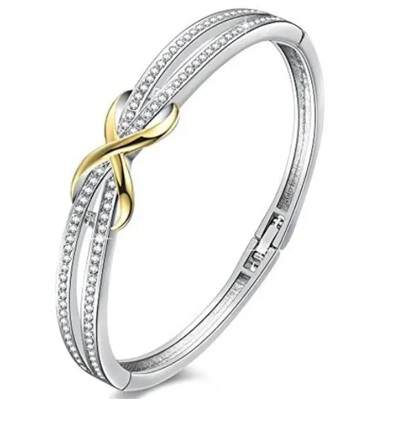 MIA-pulsera Infinity de plata 925 para mujer, brazaletes para mujer de oro rosa, pulseras para mamá