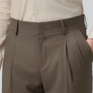 <span class=keywords><strong>Pantalon</strong></span> pour homme à double plis, poche inclinée, sans ceinture, patte de boutonnage zippée, sans revers, taille personnalisée, <span class=keywords><strong>pantalon</strong></span> de costume - Product Image 2