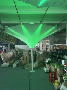 Nouveau design rond tulipe ligne de jardin piscine parapluie électrique résistant aux UV avec LED <span class=keywords><strong>Parasol</strong></span> cadre en aluminium polyester voile matériel - Product Image 4