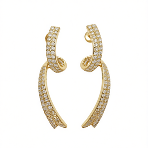 Orecchini di Lusso in Oro 18K con Diamanti, Taglio Brillante Rotondo, Colore G, Diamanti Naturali, Gioielli da Festa, Stile Lussuoso - Product Image 1