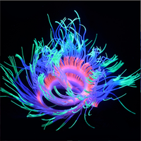 Décoration de paysage pour aquarium PKY, revêtement circulaire fluorescent coloré en silicone souple, simulation de corail