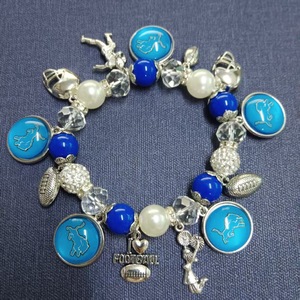 国境を越えた卸売高品質<span class=keywords><strong>NFL</strong></span>チームチャームブレスレットアメリカンフットボールチームパンド合金天然石ベゼルおしゃれ - Product Image 2