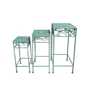 Support à <span class=keywords><strong>fleurs</strong></span> carré haut <span class=keywords><strong>en</strong></span> fer forgé style rétro, ensemble <span class=keywords><strong>de</strong></span> trois pièces, effet vieilli, pour plantes <span class=keywords><strong>en</strong></span> pot, décoration d'extérieur <span class=keywords><strong>en</strong></span> cascade pour Pothos et Bonsaï - Product Image 5