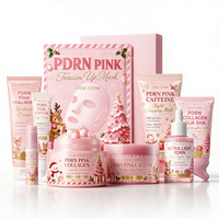 Coffret de Soins Visage Rose PDRN Marque Blanche : Hydratant, Raffermissant, Éclatant – Masque Facial, Sérum, Crème, Lotion, Masque Yeux, Sérum, Crème