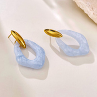 Boucles d'oreilles clous en acier inoxydable pour femme, style tendance et élégant, accessoires de mode pour les vacances d'été européennes