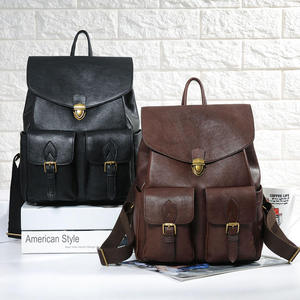 <span class=keywords><strong>Fait</strong></span> à la <span class=keywords><strong>main</strong></span> en cuir hommes sac à dos première couche peau de vache rétro grande capacité loisirs mâle voyage pochette d'ordinateur hommes <span class=keywords><strong>cartable</strong></span> - Product Image 5