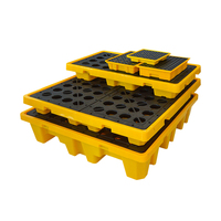 Palette de déversement robuste en HDPE 4 tambours pour la vente en gros de pétrole Palette en plastique de déversement robuste 2 tambours