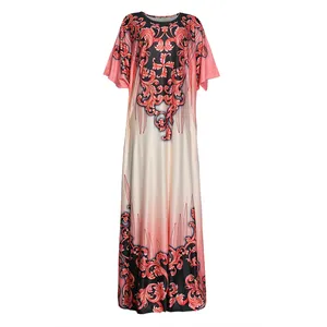 Discount Dresses Casual Women's Clothing Plus Size Loose Muslim Fashion Simple Printed Dresses
