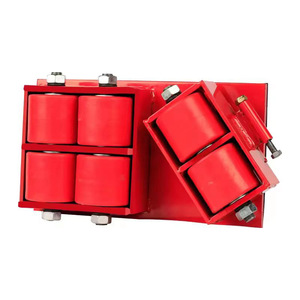 Chariot à main en acier rouge avec 6 roues solides pour la manutention des matériaux en entrepôt - Product Image 2