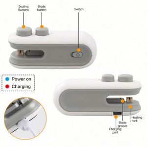 Mini <b>Plastic</b> <b>Bag</b> Sealer 2-in-1 USB Powered Heat Seal Cut Machine Eco-Friendly Multifunction Compact Food Packaging <b>Storage</b> - Product Image 3