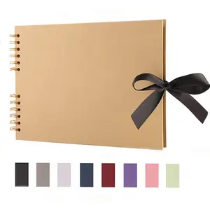 Wholesale Black Brown White DIY Manual Photo Album Scrapbook 80 Pages Black DIY Scrapbook For Wedding School