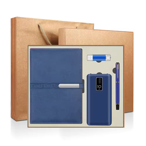 Promotional Giveaways Business Notebook Gift Set With USB Flash Drive/ Pen Wedding Souvenirs for Guests Powerbank Gift Set