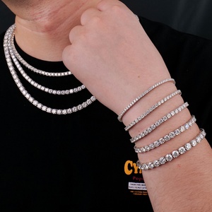 Pulseras de Plata 925 con Incrustaciones de Moissanita para Hombre y Mujer, Brazalete de Tenis de 2 mm, Elegante y Moderno, Disponible en Stock Local - Product Image 6