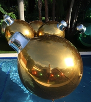Boule de Noël géante rouge brillante gonflable réutilisable, grande boule miroir pour les événements de Noël et de mariage, PVC réfléchissant, fournitures promotionnelles pour fêtes