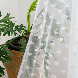 Innermor Morbido Bianco <span class=keywords><strong>Tende</strong></span> <span class=keywords><strong>Bambini</strong></span> Tenda per la <span class=keywords><strong>Camera</strong></span> dei <span class=keywords><strong>bambini</strong></span> Tenda Del Voile Ready Made per Soggiorno di Figura di Amore Ordito di lavoro a maglia - Product Image 2