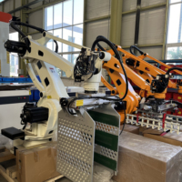 Bras robotisé de palettisation automatique, robot industriel pour le chargement, le déchargement, la manutention et l'empilage de cartons, sacs et boîtes
