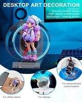 Projecteur holographique 3D double usage pour affichage publicitaire, télécommande WiFi pour entreprises, magasins, fêtes de Noël (12 cm 4G)