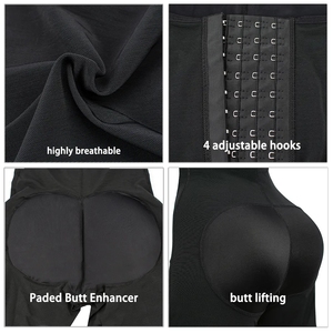 <span class=keywords><strong>Gaine</strong></span> Amincissante Gainante Effet Remonte-Fesses Rembourré pour Femmes – Corset Body Sculptant Élégant avec Remplissage Hanches <span class=keywords><strong>et</strong></span> Fesses - Product Image 5