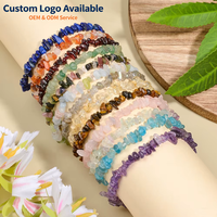 Bracelet élastique en pierres naturelles et cristaux de guérison, vente en gros directe usine, support OEM ODM personnalisé