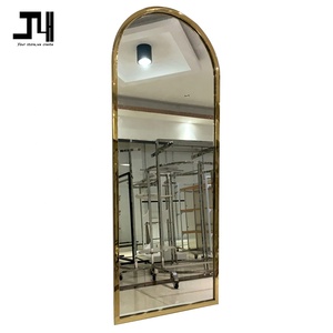 Boutique Clothing Store Custom Metal Framed <strong>Arched</strong> <strong>Full</strong> <strong>Length</strong> <strong>Mirror</strong> Stainless Steel Shiny Gold Floor Standing <strong>Large</strong> <strong>Mirrors</strong> - Product Image 6