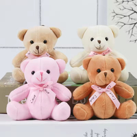 Mini porte-clés ours en peluche doux et mignon de 10 cm, petite taille, animaux en peluche, jouet en peluche, porte-clés ours en peluche mignon