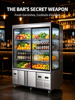 Vitrine réfrigérée à rideau d'air, économie d'énergie, pour supermarché, présentation ouverte