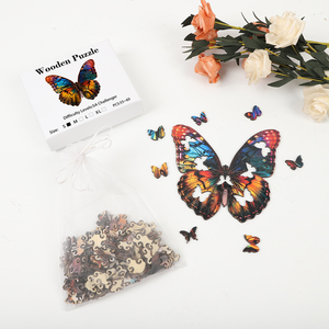 Customized 4mm Wooden butterfly Puzzle Board Children's Educational <strong>Learning</strong> Animal Game <strong>Toys</strong> Suitable for Children's Gifts - Product Image 1