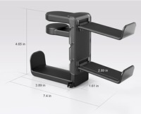 3in1 PC Gaming Headset Hook Holder Hanger Mount Headphones Stand with Adjustable & Rotating Arm Clamp